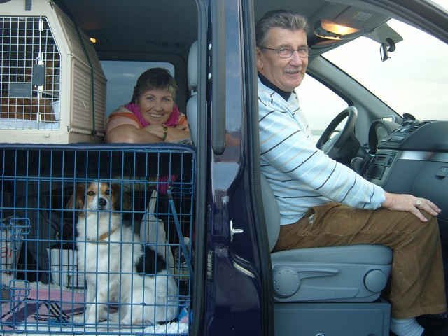 Helen & Bob with Ollie en route from Fuengirola in S.Spain to Cornwall.