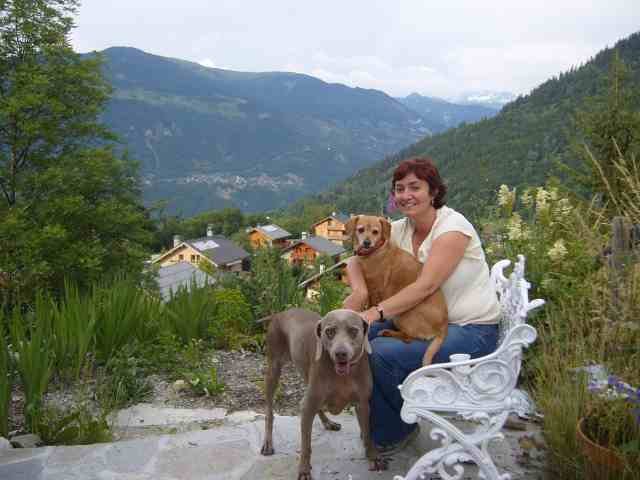 Pearl, Sandy & Maureen, just arrived at their home in The French Alps, from Estepona in S.Spain.
