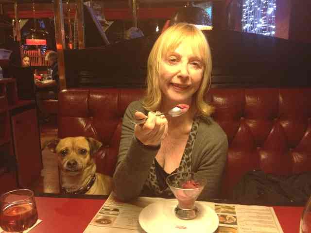Wendy & Henry enjoying a meal together in France, on their way from Moraira to London.