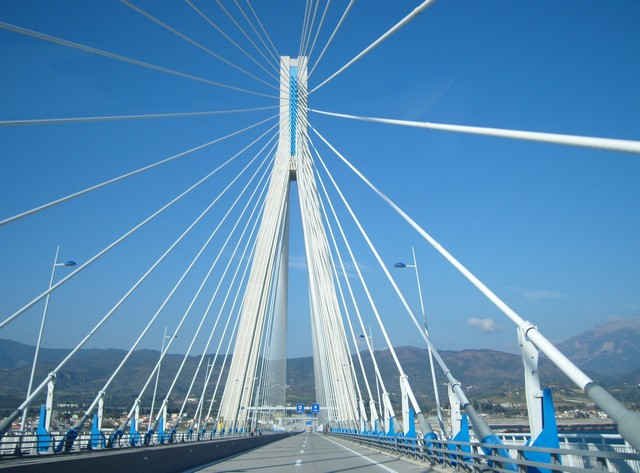 A modern bridge in Greece.