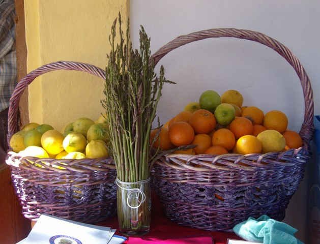 Baskets of fruit in Ronda, southern Spain.