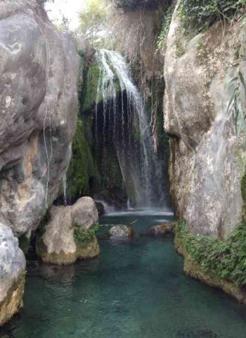 A lovely waterfall, at Fonts d'Algar in Alicante.