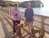 Ros, Elaine, Rasmus & Poli, enjoying an evening stroll along the sea-front, at Etretat in France, on their way home, from Vannes to Southend. UK.