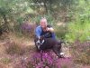 Max and Junior enjoying a walk in the heather in S.W.France, on their way from La Cala de Mijas in S.Spain to London.