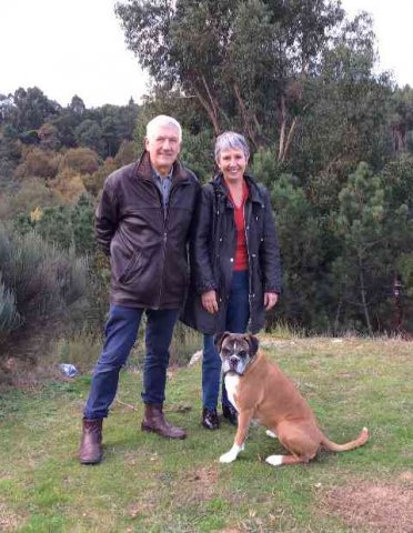 Paul, Margaret and Tula enjoying a break in C.Portugal, on their way from Sheffield to their new home in Ansiao.