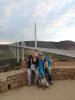 Pepsi, Sam, Kassie, Vicky, Pablo and Julio, enjoying the scenery at the Millau Viaduct in France. 