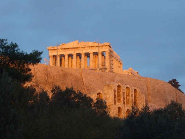 The Acropolis at sunset - Athens, Greece.