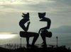 An usual sculpture on the Amalfi coast, Italy.